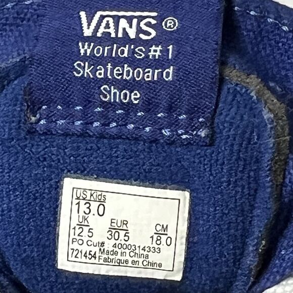Vans Off The Wall Sk8 Little Kids Size 13 Navy Blue Sneaker Shoe Zip Up High Top - Picture 10 of 11